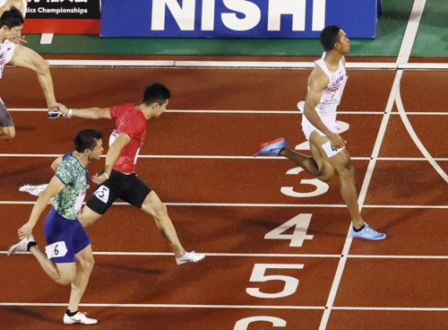 10초02…사니 브라운, 일본선수권 남자 100m 우승