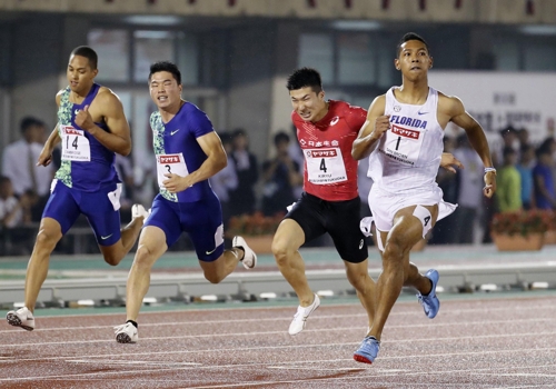 10초02…사니 브라운, 일본선수권 남자 100m 우승