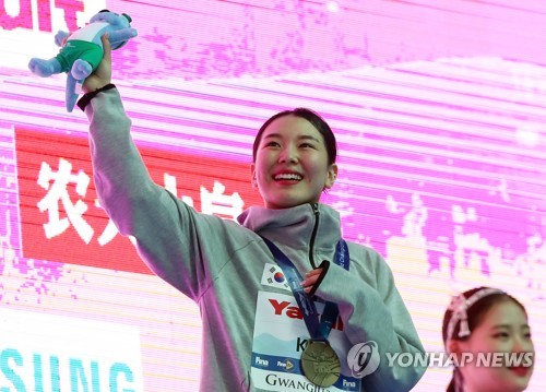 [광주세계수영] '유일한 메달리스트' 김수지 한국 선수들, 모두 열심히 했어요