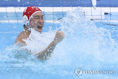 [광주세계수영] '선방쇼' 수구 이진우 꿈의 1승…관중 응원 덕분이에요