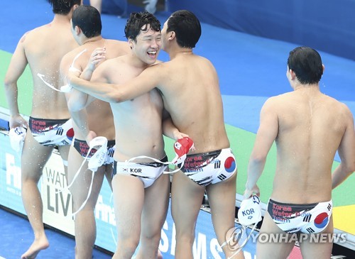 -광주세계수영- '해냈다' 남자수구…최종전서 뉴질랜드 꺾고 첫 승(종합)