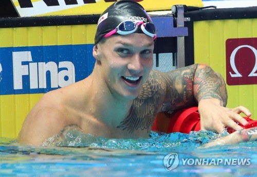 -광주세계수영- 드레슬, 35분 만에 자유형 50m·접영 100m 금…5관왕