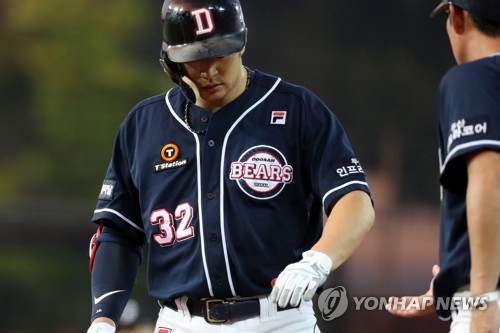 '옆구리 통증' 김재환, 이르면 12일부터 선발 출전