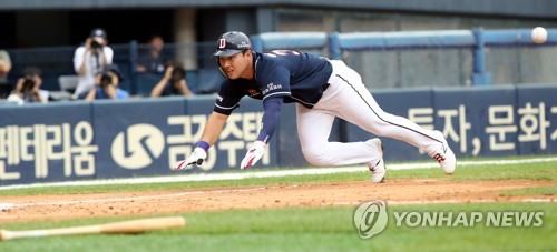 '몸 던지는' 김인태 부족한 점 많아요…그래서 더 열심히