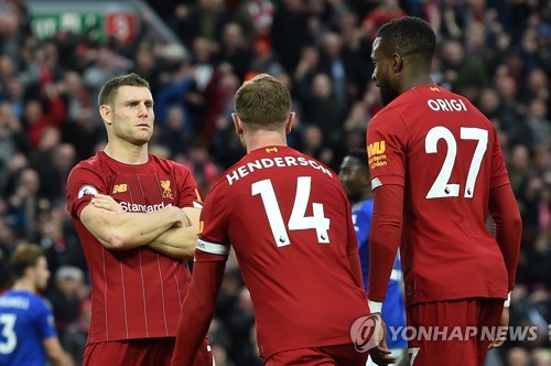 '밀너 PK골' 리버풀, 레스터시티 2-1로 꺾고 개막 8연승