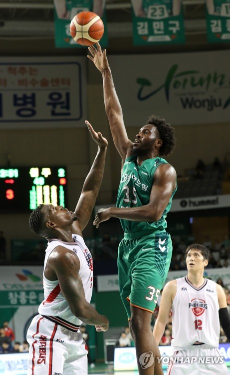 프로농구 DB, 현대모비스 4연승 저지…단독 선두 질주