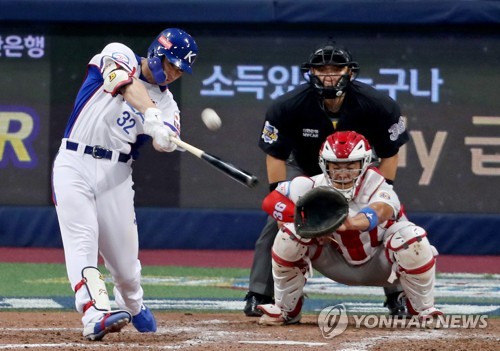 김재환, 대표팀 4번 타자 자격 증명…푸에르토리코전 투런포