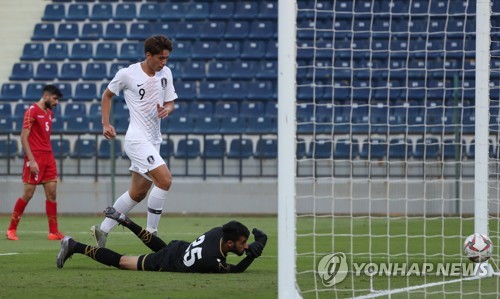 '오세훈 멀티골' 김학범호, 바레인 3-0 완파…두바이컵 2연승
