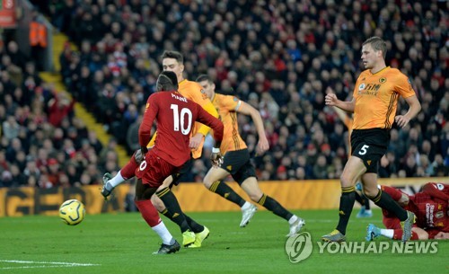 '마네 결승골' 리버풀, 19경기 무패 선두…울버햄프턴 1-0 제압