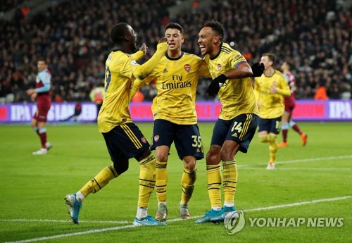 아스널, 10경기 만에 승리…웨스트햄에 3-1 역전승
