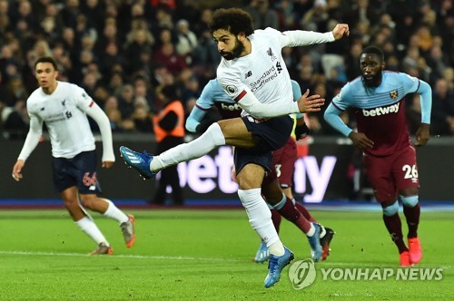 리버풀, 웨스트햄 꺾고 EPL 15연승…살라흐 1골 1도움 활약