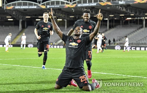 맨유, 유로파리그 린츠 원정서 5-0 대승…8강행 눈앞