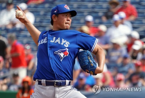 MLB 토론토 일본인 투수 야마구치, 2⅓이닝 4실점 패전
