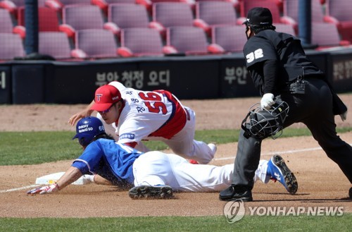 '대주자' 김성표, 2경기 연속 도루…'뛰는 야구' 시험하는 삼성