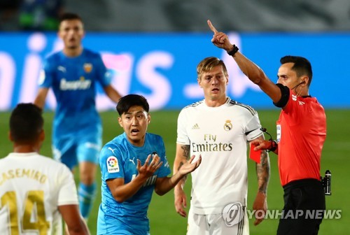 '이강인의 시련'…넉달 만의 복귀전서 13분 만에 퇴장 불운