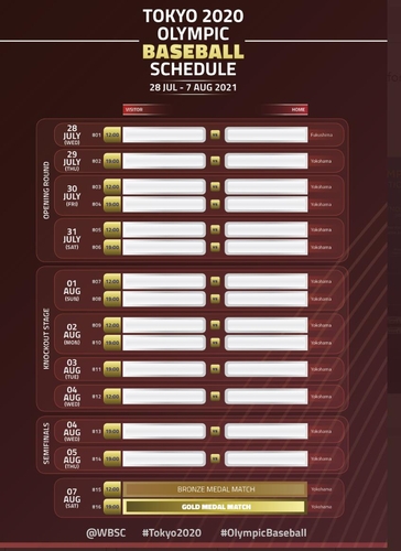 도쿄올림픽 야구 일정 확정…내년 7월 28일 후쿠시마서 개막전
