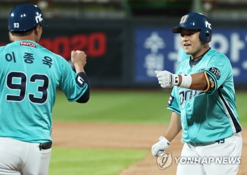 강진성 역전 결승타…선두 NC, kt 꺾고 5연승 행진