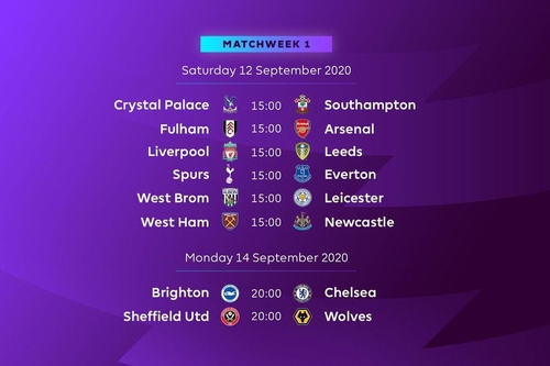 손흥민의 토트넘, 2020-2021시즌 EPL 개막전서 에버턴과 격돌