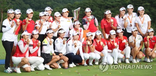 KLPGA팀, 박인비 인비테이셔널 2연패…해외연합팀 3점 차 제압