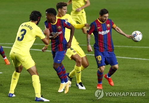 '파티 멀티골·메시 PK골' 바르사, 비야레알 4-0으로 완파
