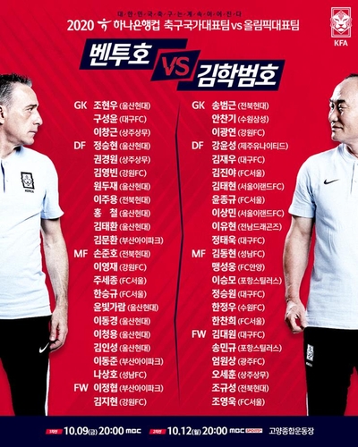 벤투호 vs 김학범호 9일 첫 대결…형만 한 아우 있을까? 없을까?