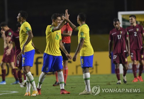 '피르미누 결승골' 브라질, 월드컵 예선서 베네수엘라에 신승