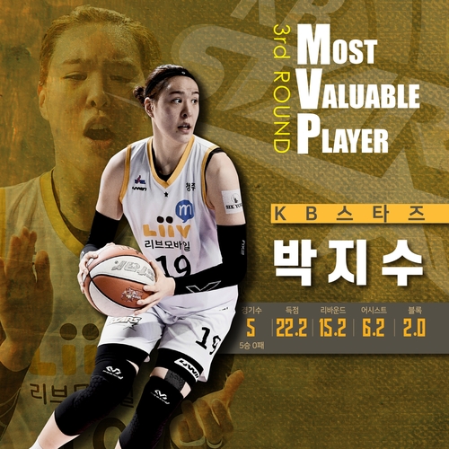 [고침] 스포츠(KB 박지수, 여자농구 3라운드 MVP…통산 10…)