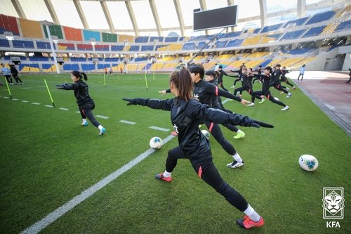 여자축구대표팀, 울산과학대와 연습경기 2-0 승리