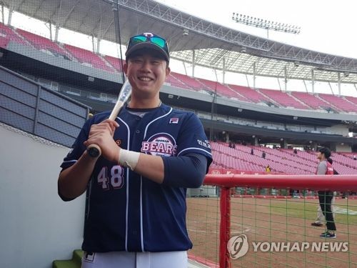 두산 '거포 유망주' 김민혁 1루 맡길만하다는 걸 보여주겠다