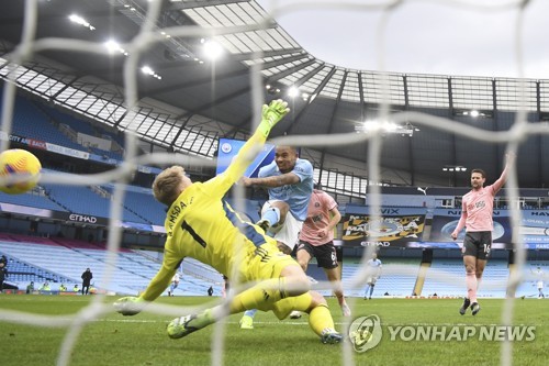 맨시티 '꼴찌' 셰필드 꺾고 8연승 행진…'EPL 선두 질주'