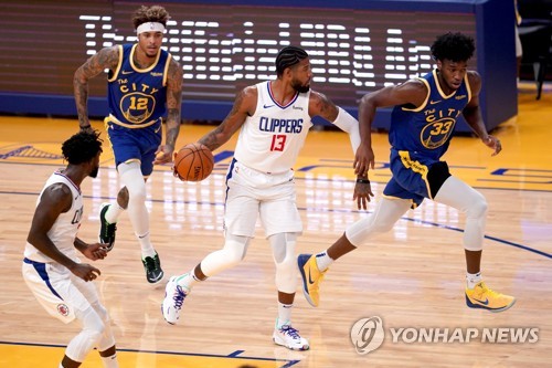 레너드·조지 42점 합작…클리퍼스, 커리 묶고 GSW 제압