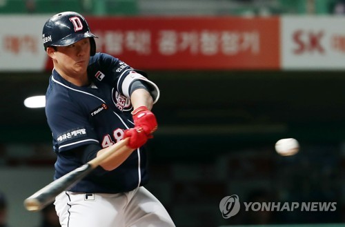 두산 '거포 유망주' 김민혁 1루 맡길만하다는 걸 보여주겠다